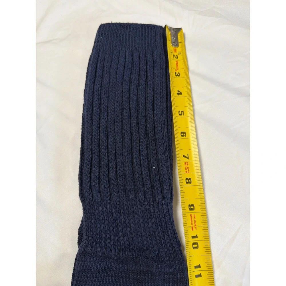 Vintage Slouch Socks Womens 9-11 Navy Blue Ribbed Cotton Blend NOS NWT